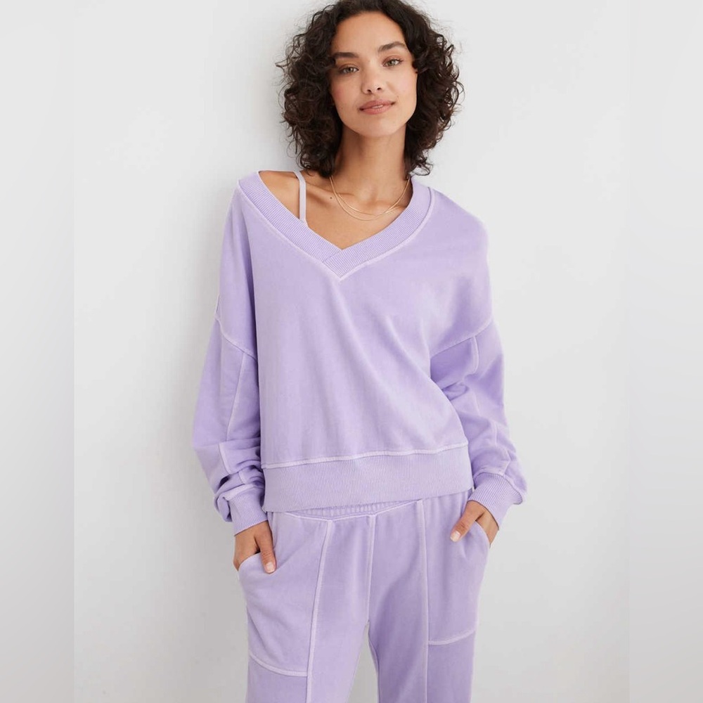 Aerie House Party Sweatshirt Lavender size L